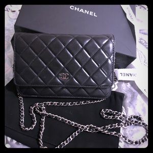 Chanel Lambskin Wallet on chain retails$2500